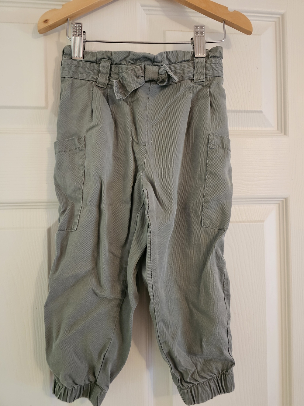 Janie and Jack Olive Cargo Tie-Waist Jogger Pants